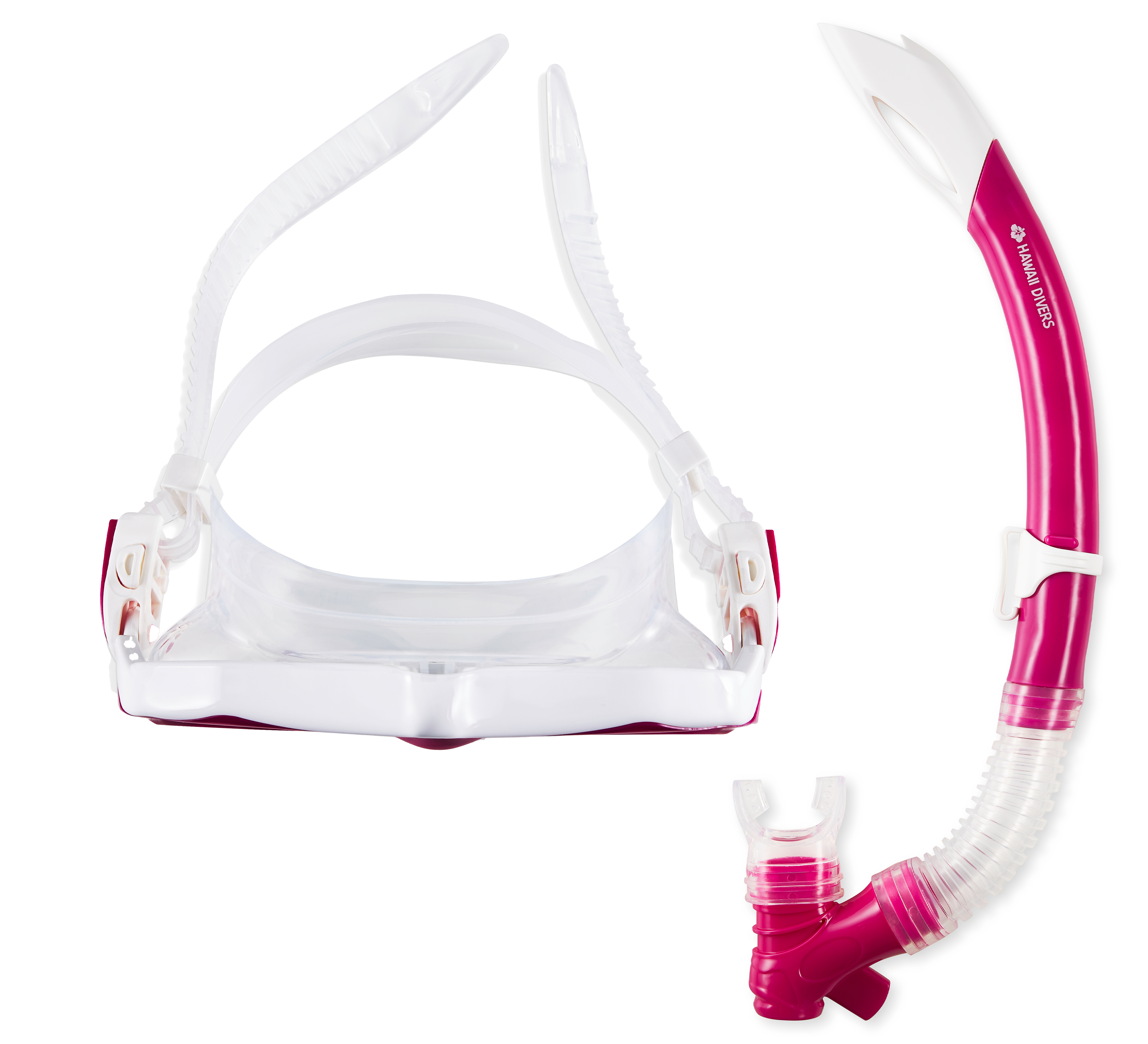 Hawaii Divers Orca Jr Snorkel Combo – White/Pink (Ages 8–14)