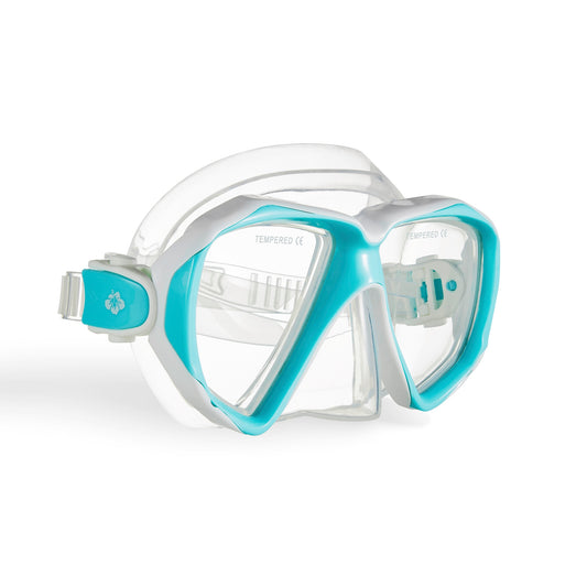 Hawaii Divers Orca Jr Snorkel Set with Fins – White/Sky