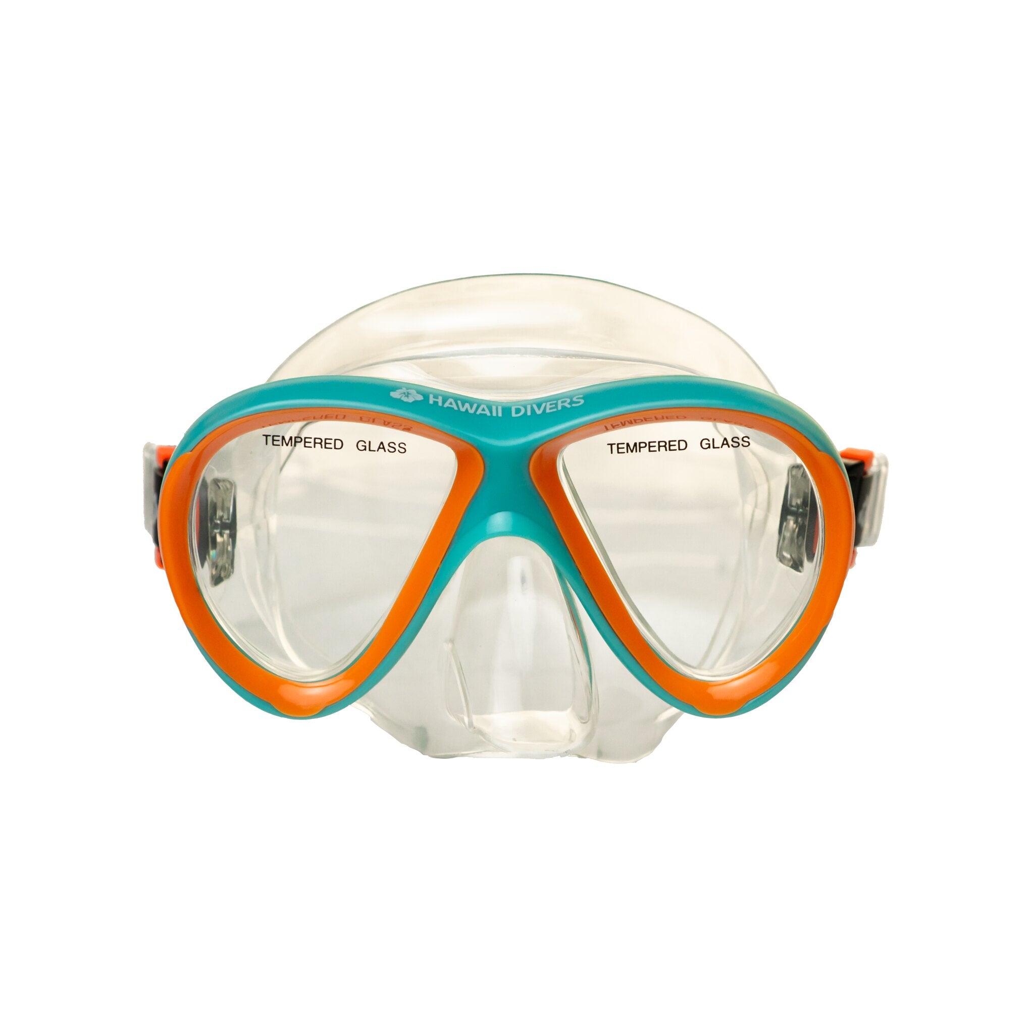 Hawaii Divers Guppy Kids Snorkel Mask – Teal/Orange (Ages 4+)