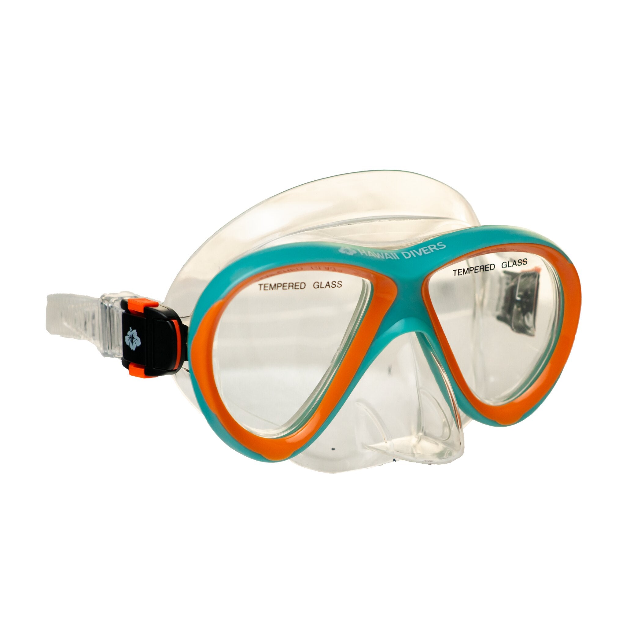 Hawaii Divers Guppy Kids Snorkel Mask – Teal/Orange (Ages 4+)