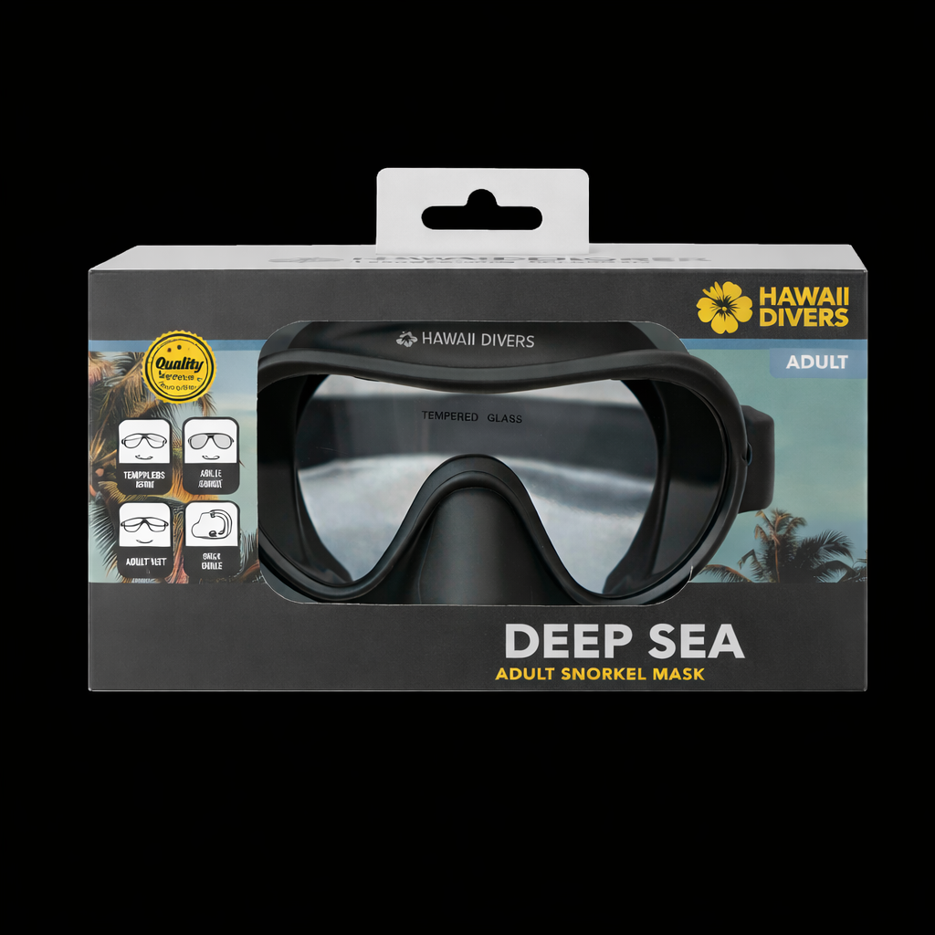 Hawaii Divers Deep Sea Adult Snorkel Mask – Grey