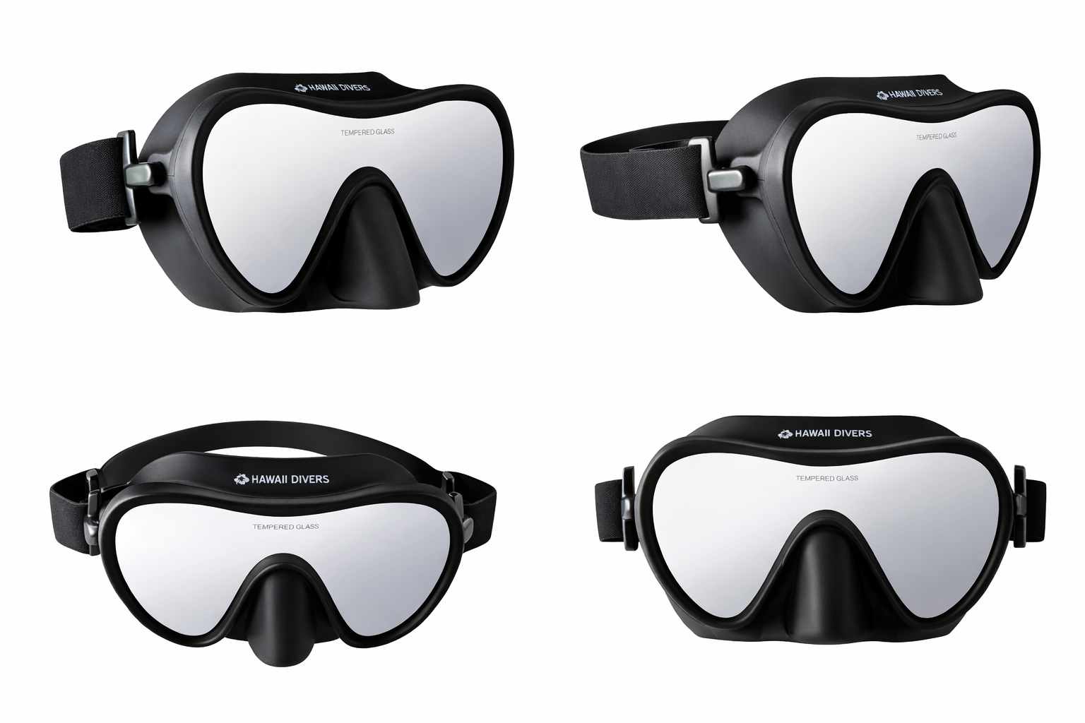 Hawaii Divers Deep Sea Mirrored Adult Mask – Silver/Black