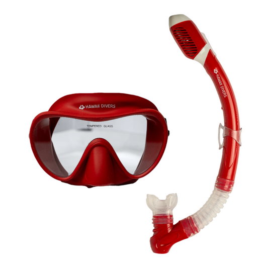 Hawaii Divers Deep Sea Adult Snorkel Combo – Red