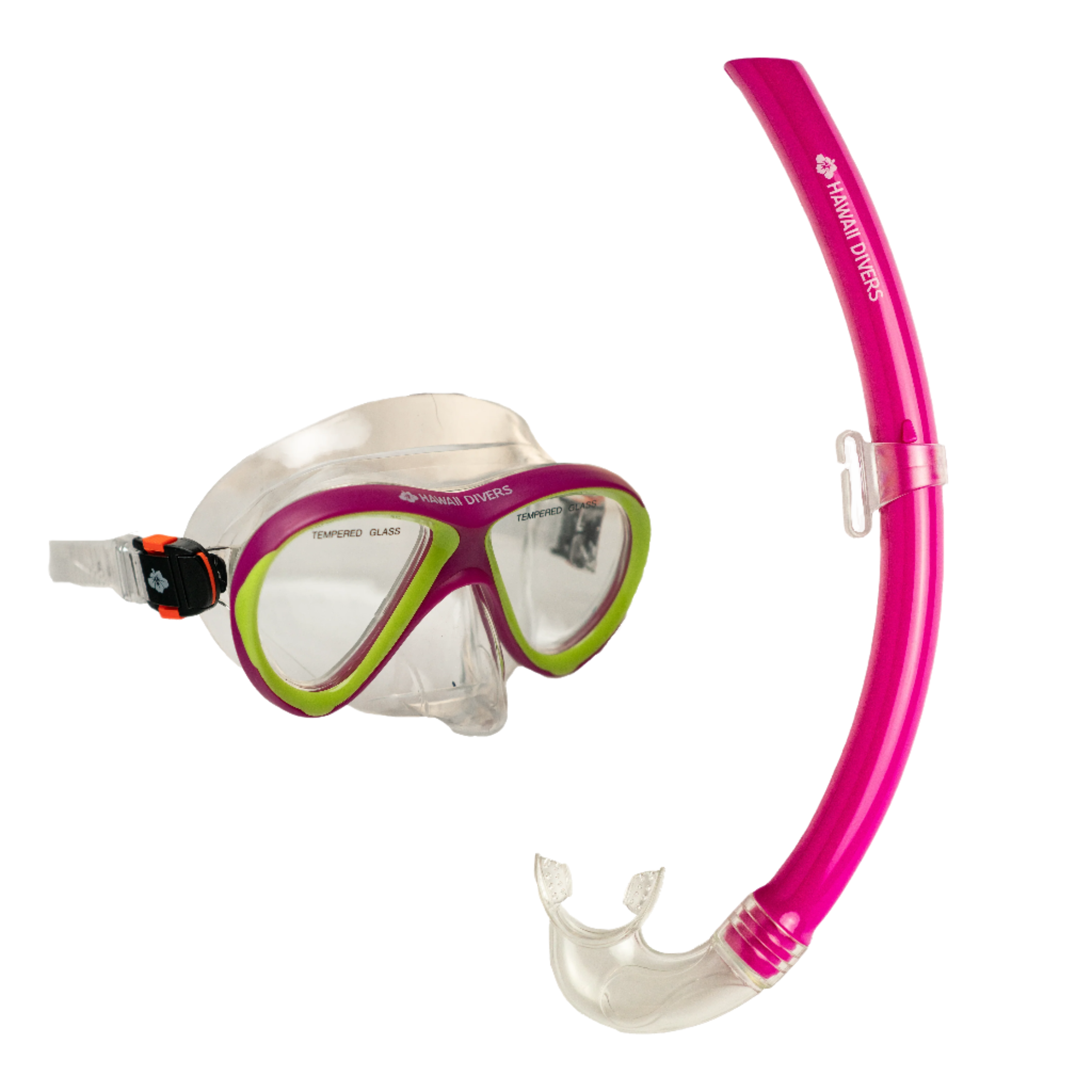 Hawaii Divers Guppy Kids Snorkel Combo – Pink/Bright Yellow