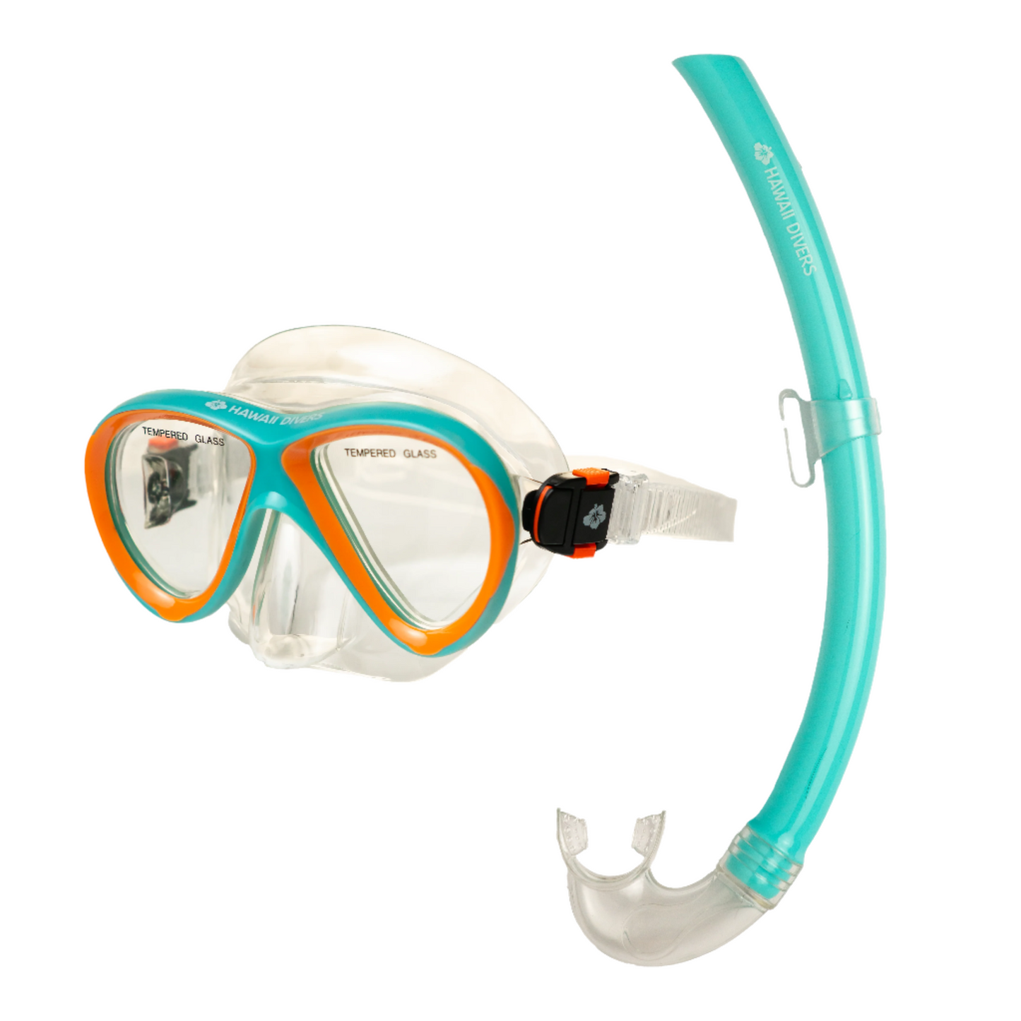 Hawaii Divers Guppy Kids Snorkel Combo –Teal/Orange (4+)