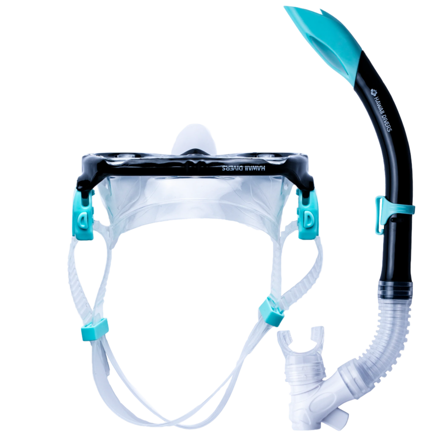 Hawaii-Divers Turtle Snorkel Combo - Black/Turquoise (ages 4+)
