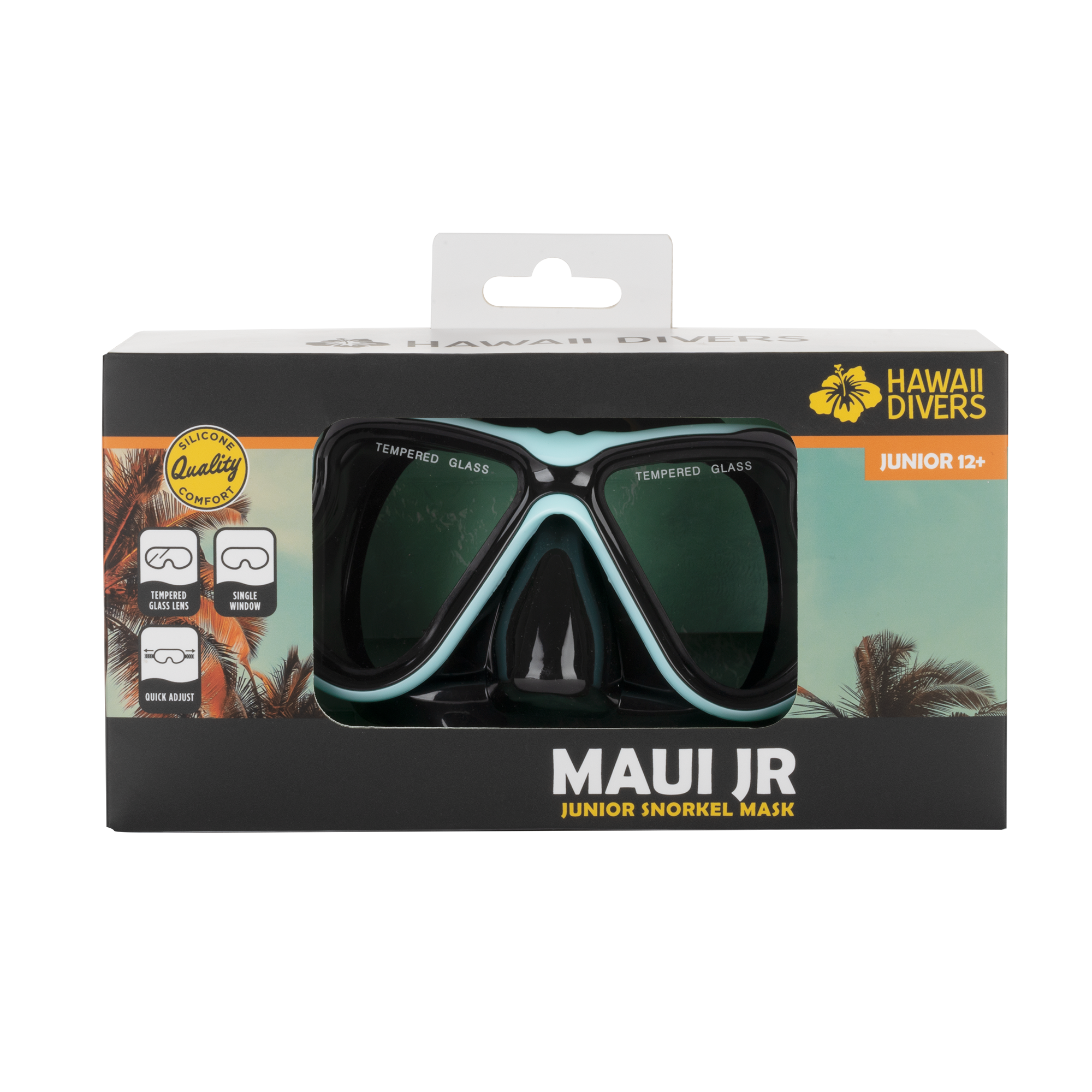 Hawaii Divers Orca Jr Snorkel Mask– Green (Ages 8–14)