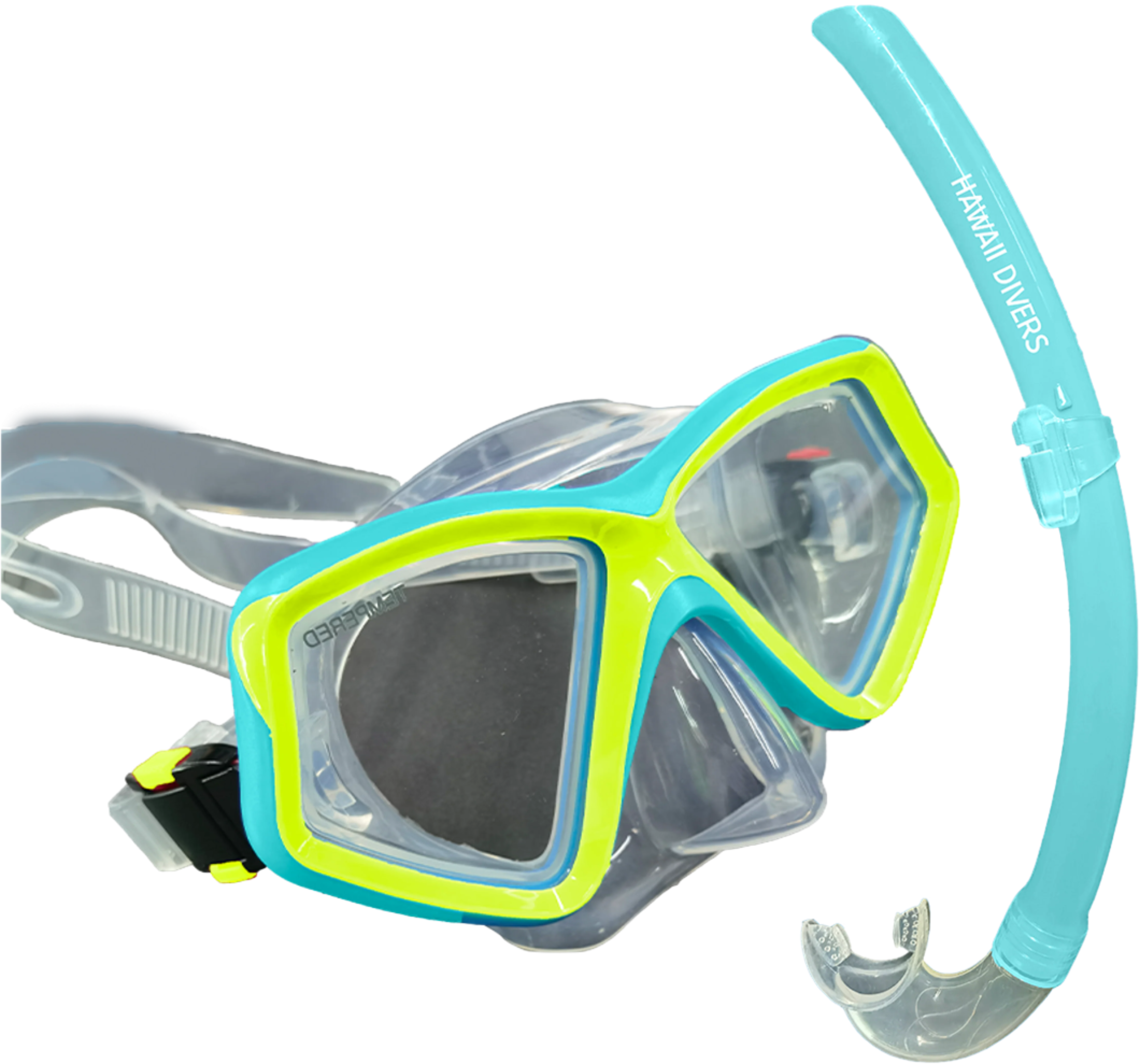 Hawaii Divers Jelly Fish Snorkel Combo - Teal/Yellow(ages 4+)