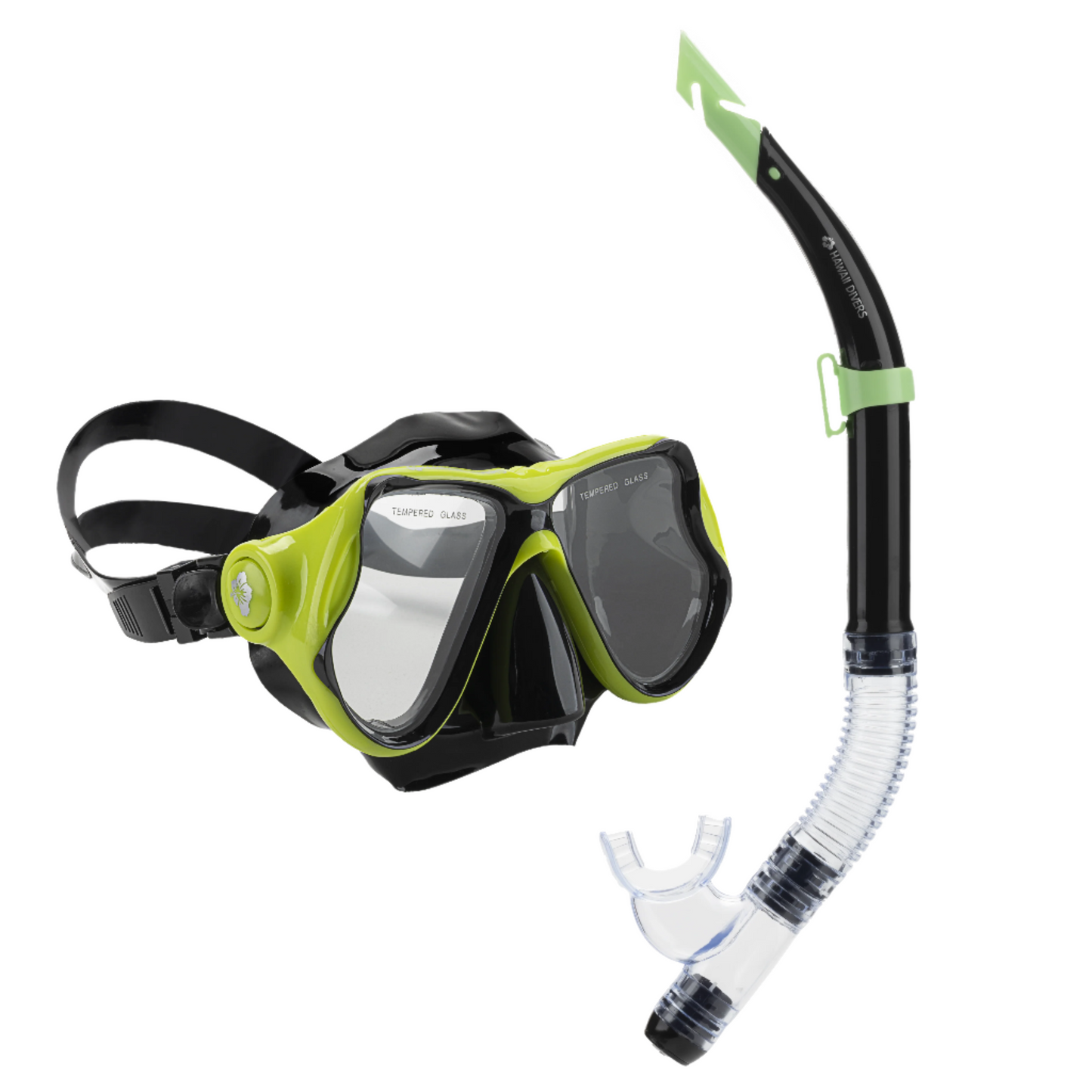 Hawaii Divers Manta Ray Adult Snorkel Combo – Yellow/Black