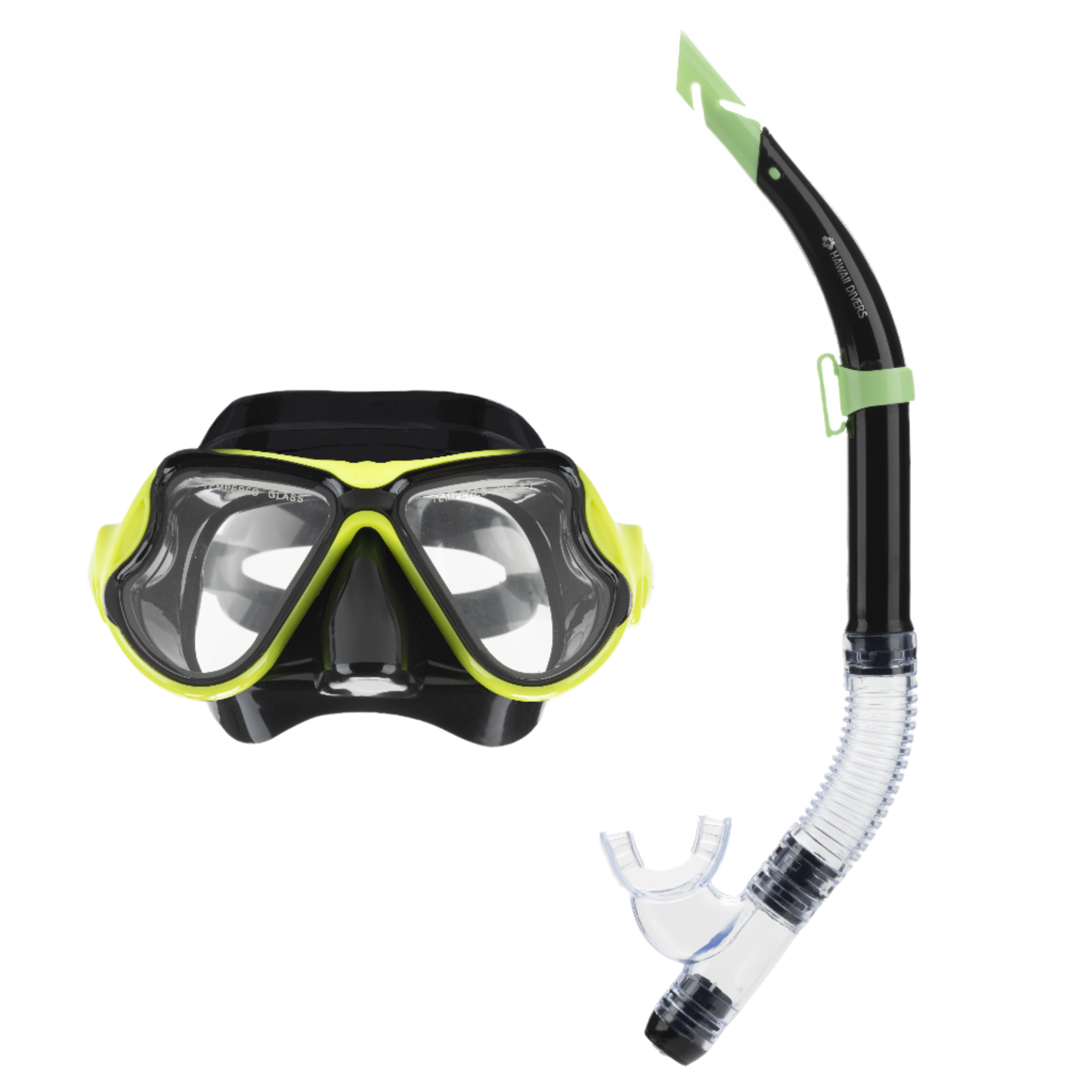 Hawaii Divers Manta Ray Adult Snorkel Combo – Yellow/Black