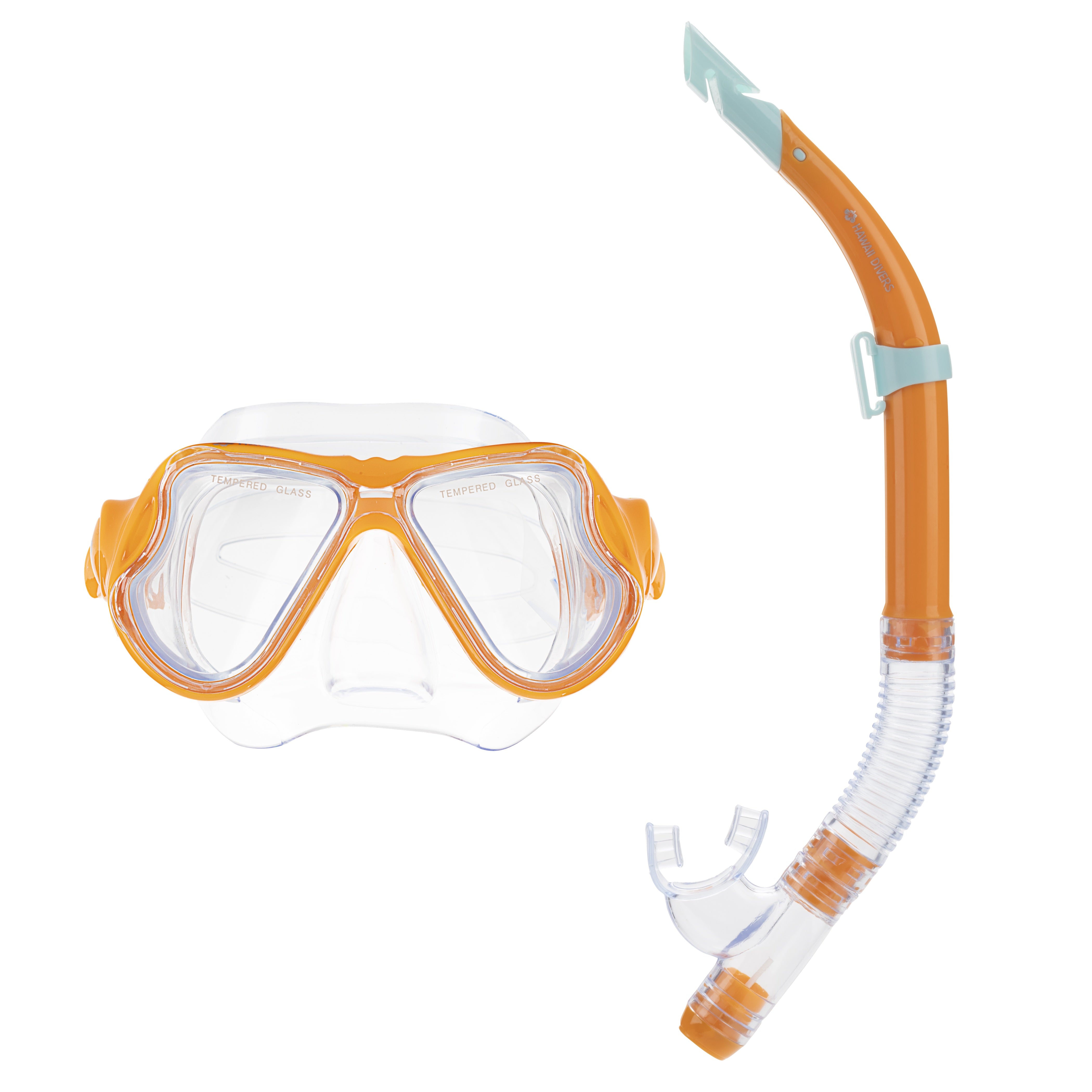 Hawaii Divers Manta Ray Adult Snorkel Combo – Orange