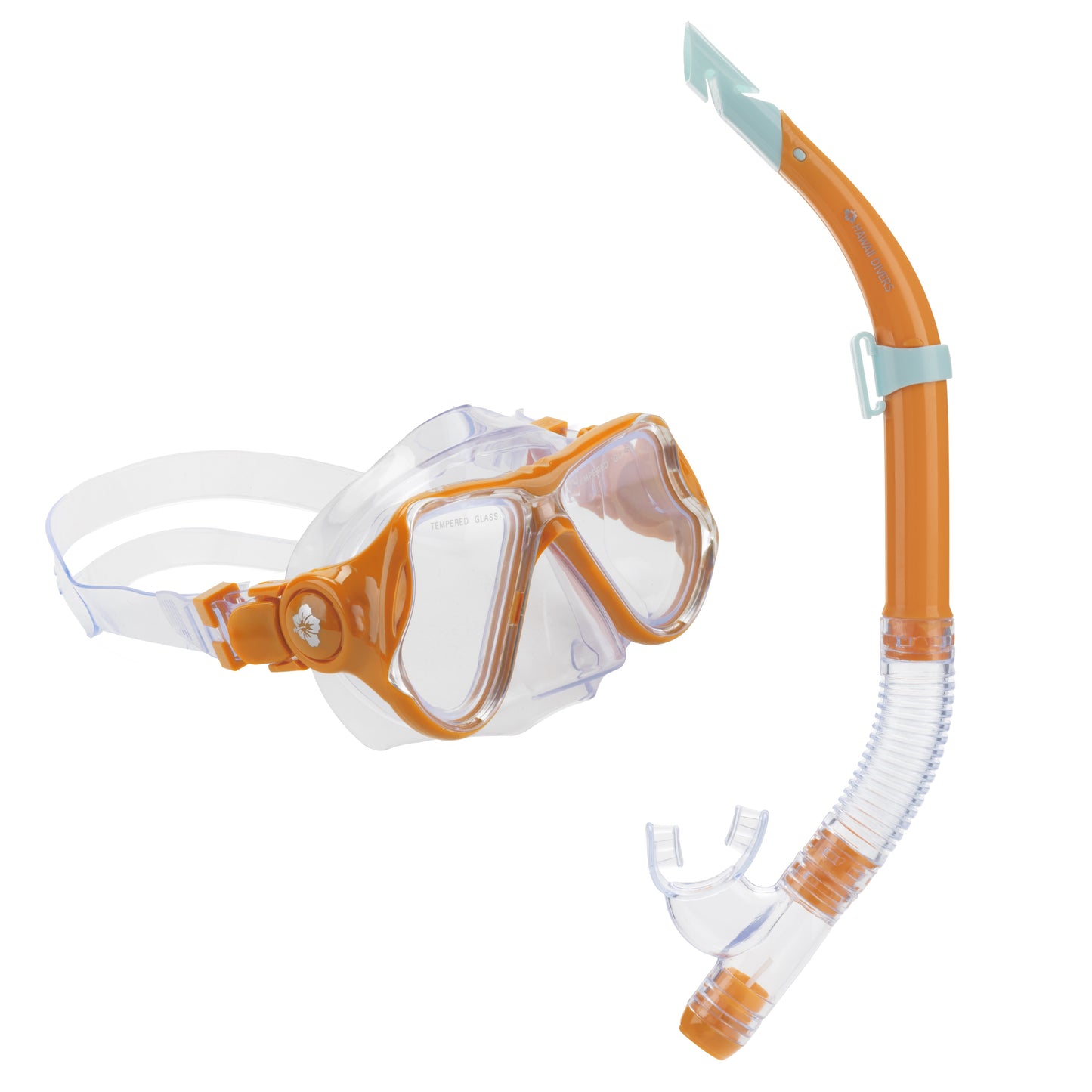 Hawaii Divers Manta Ray Adult Snorkel Combo – Orange