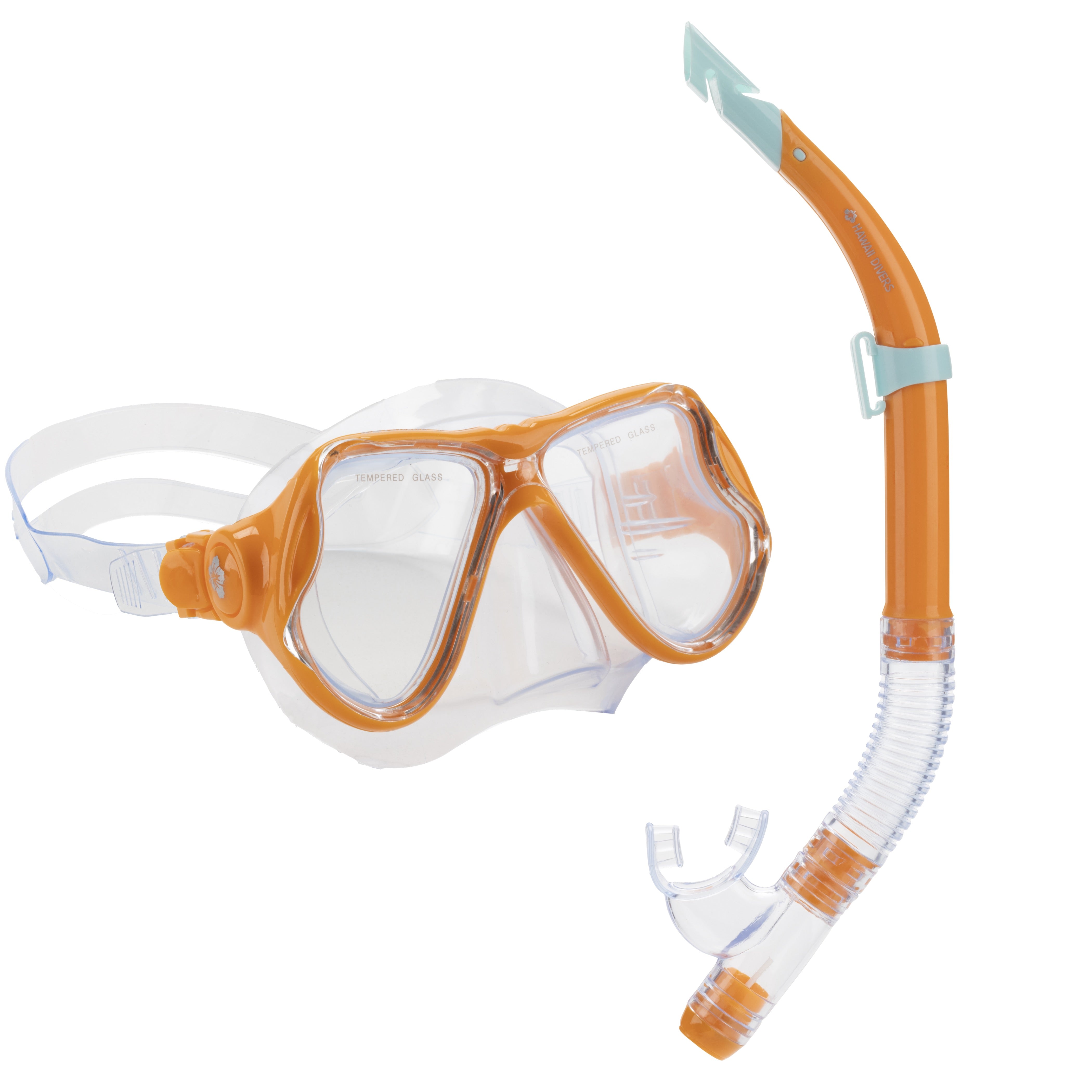 Hawaii Divers Manta Ray Adult Snorkel Combo – Orange