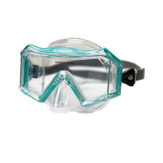 Hawaii Divers Tri View Adult Snorkel Mask - Teal/Black