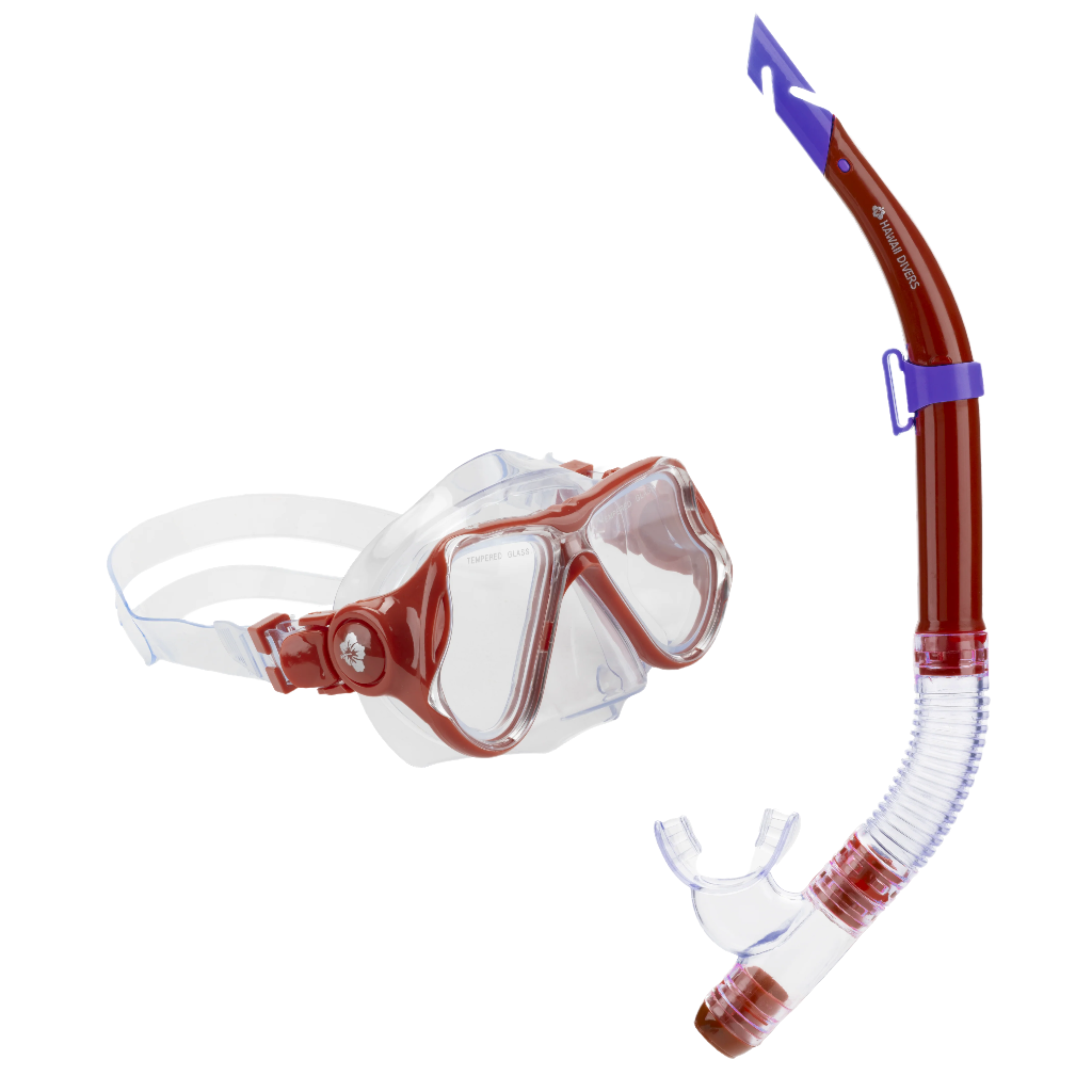 Hawaii Divers Manta Ray Adult Snorkel Combo – Red
