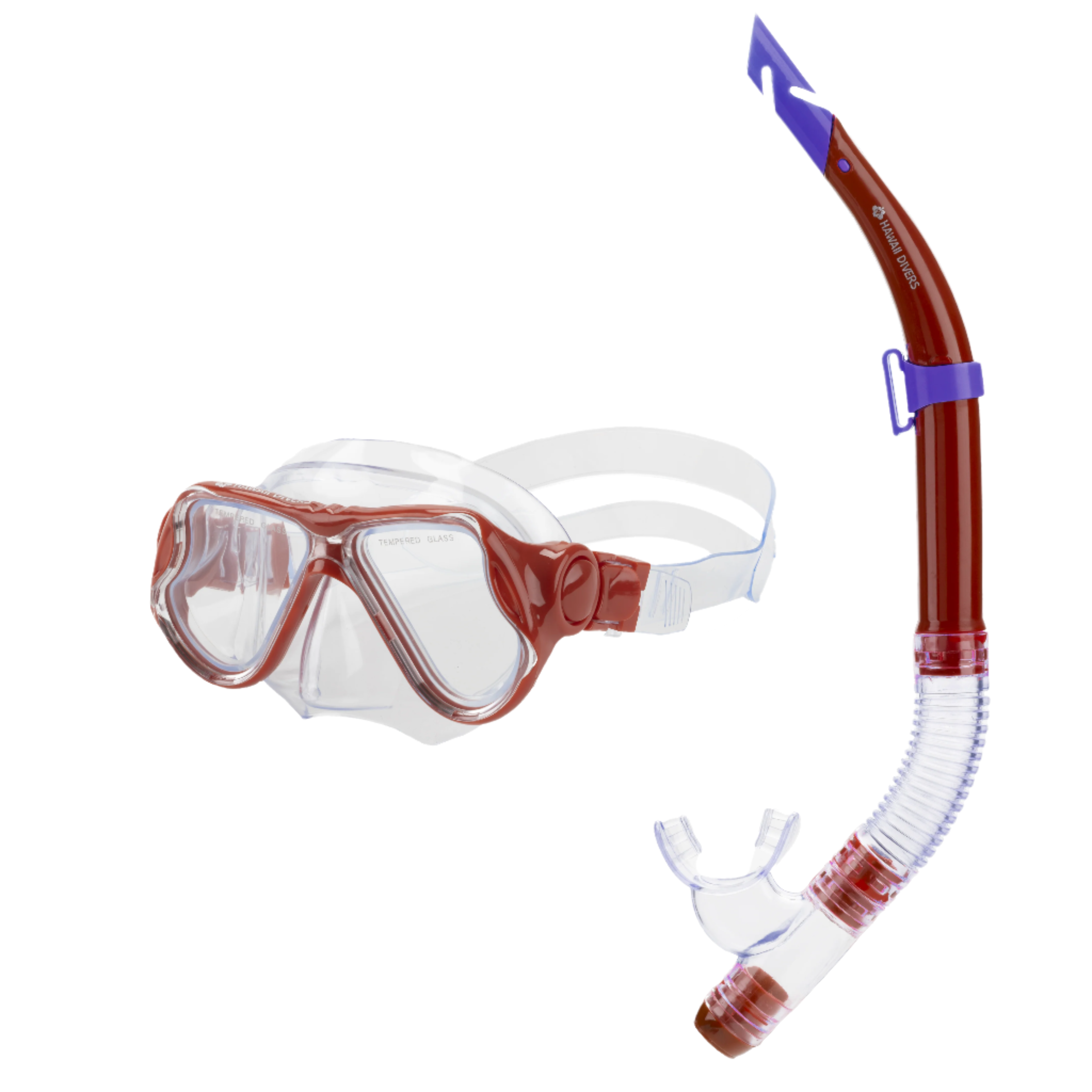 Hawaii Divers Manta Ray Adult Snorkel Combo – Red