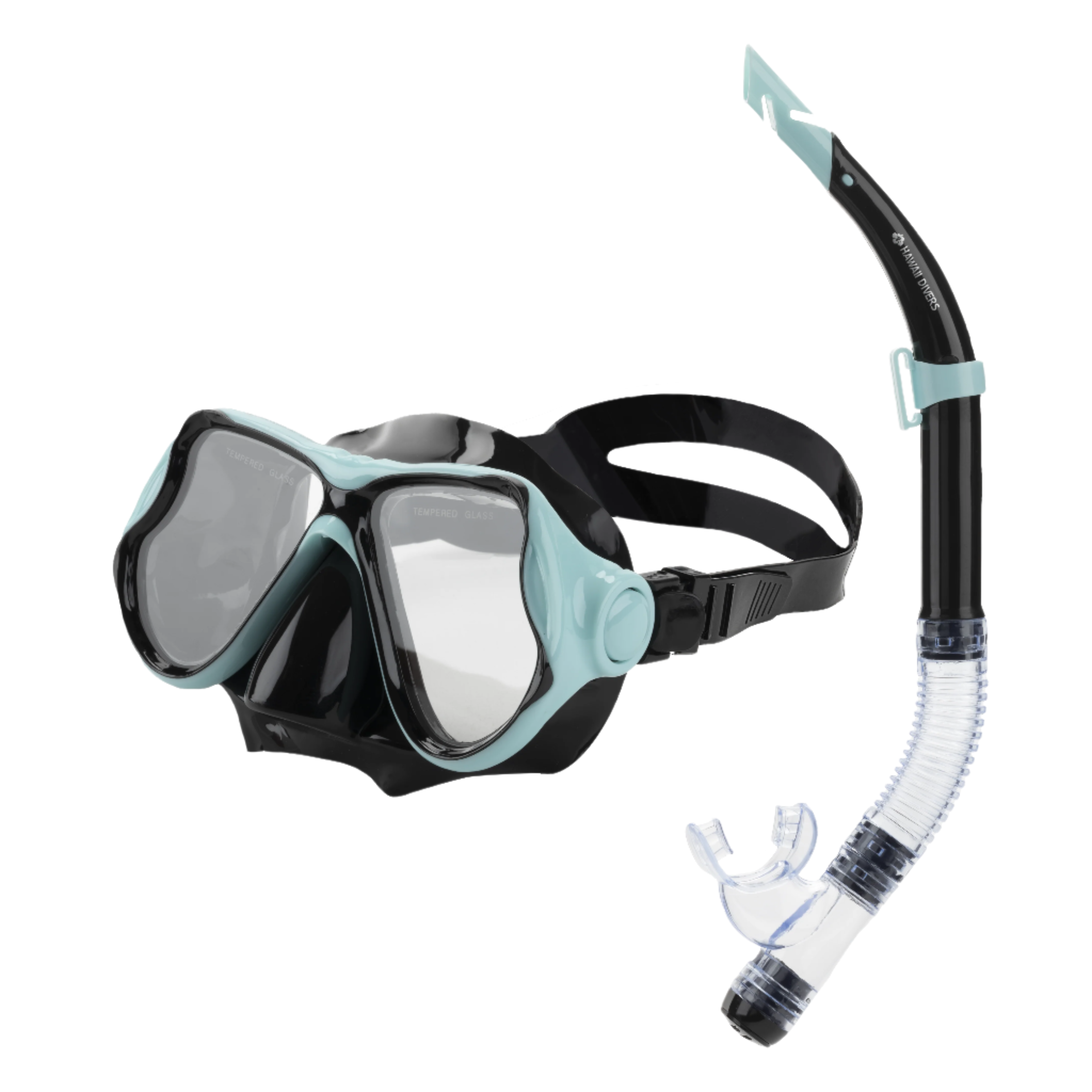 Hawaii Divers Manta Ray Adult Snorkel Combo – Turquoise/Black