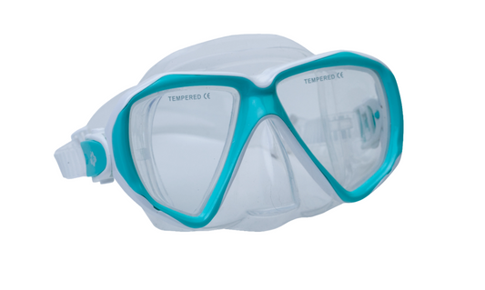 Hawaii Divers Orca Jr Snorkel Mask– White/Sky (Ages 8–14)