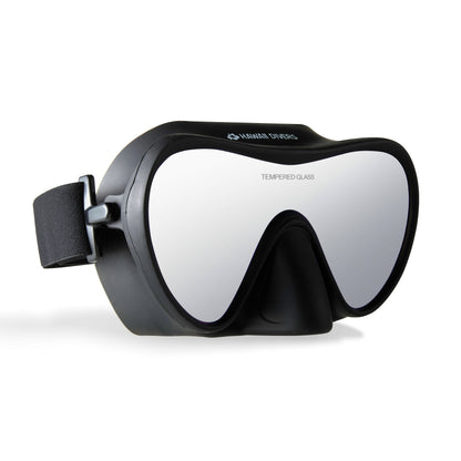 Hawaii Divers Deep Sea Mirrored Adult Snorkel Set – Silver/Black - L/XL