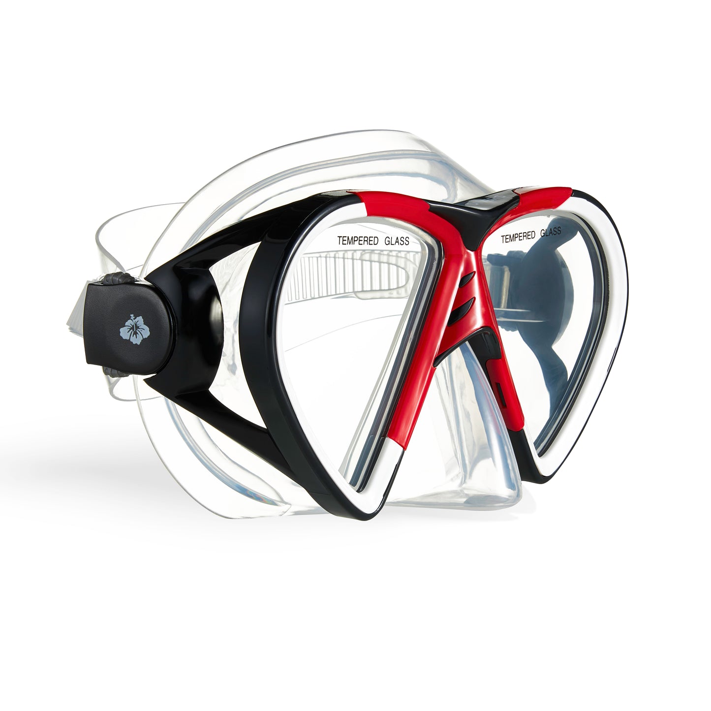 Hawaii Divers Leilani Snorkel Set – Black/Red (Adult L/XL)