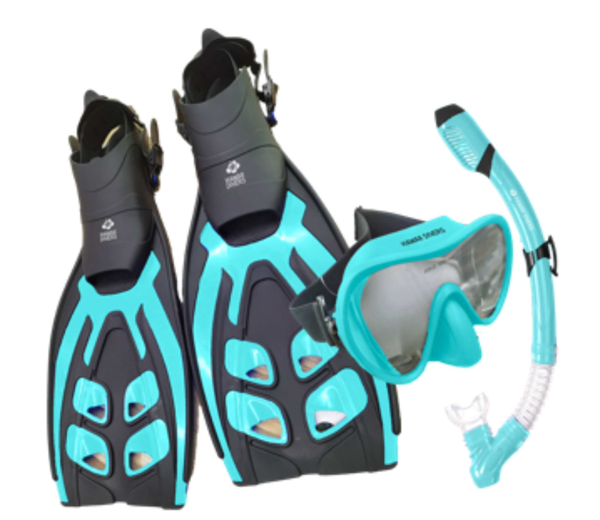 Hawaii Divers Deep Sea Adult Snorkel Set – Teal/Black -  Size L/XL