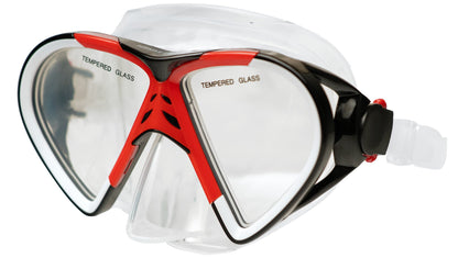 Hawaii Divers Leilani Snorkel Set – Black/Red (Adult S/M)