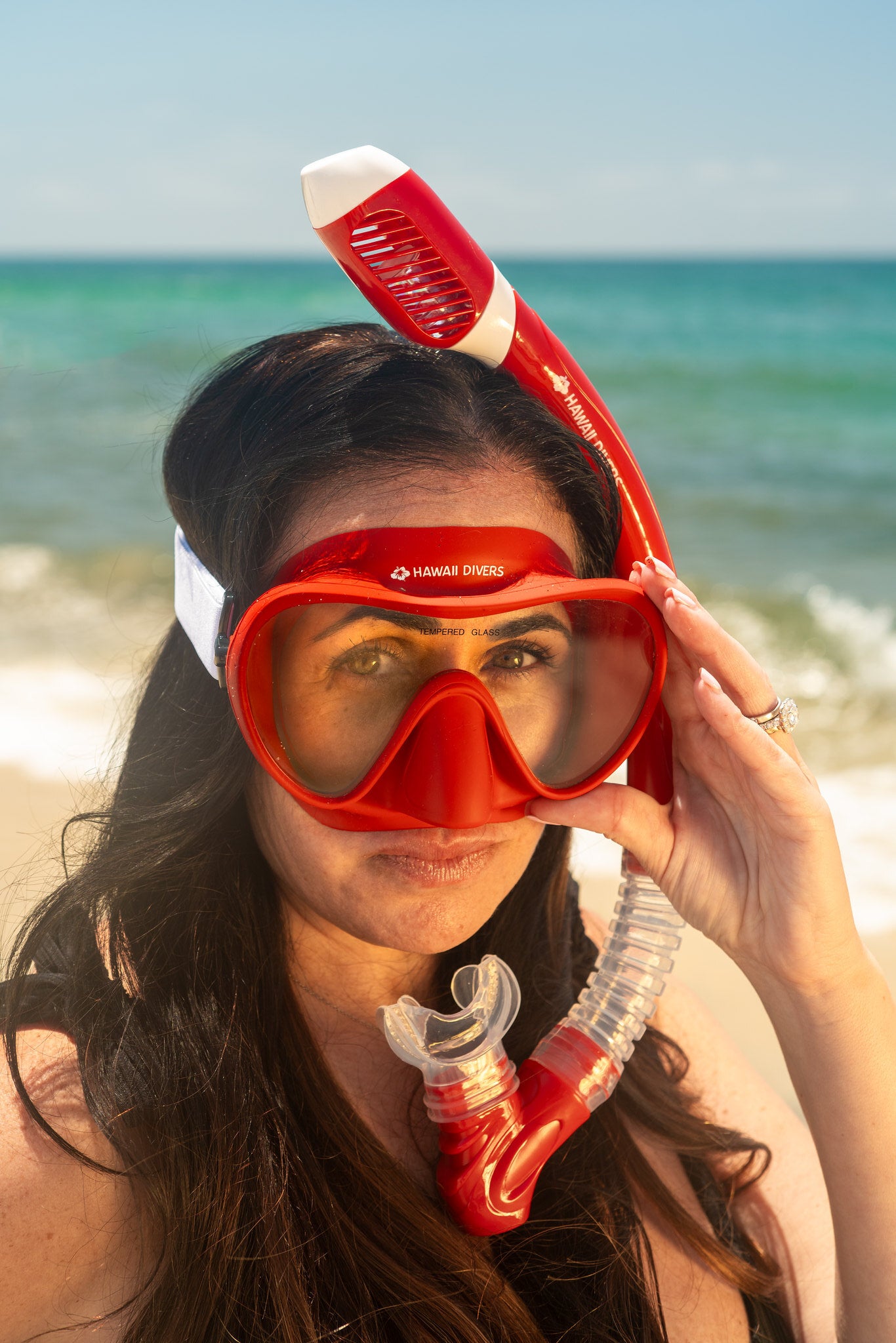 Hawaii Divers Deep Sea Adult Snorkel Mask – Red