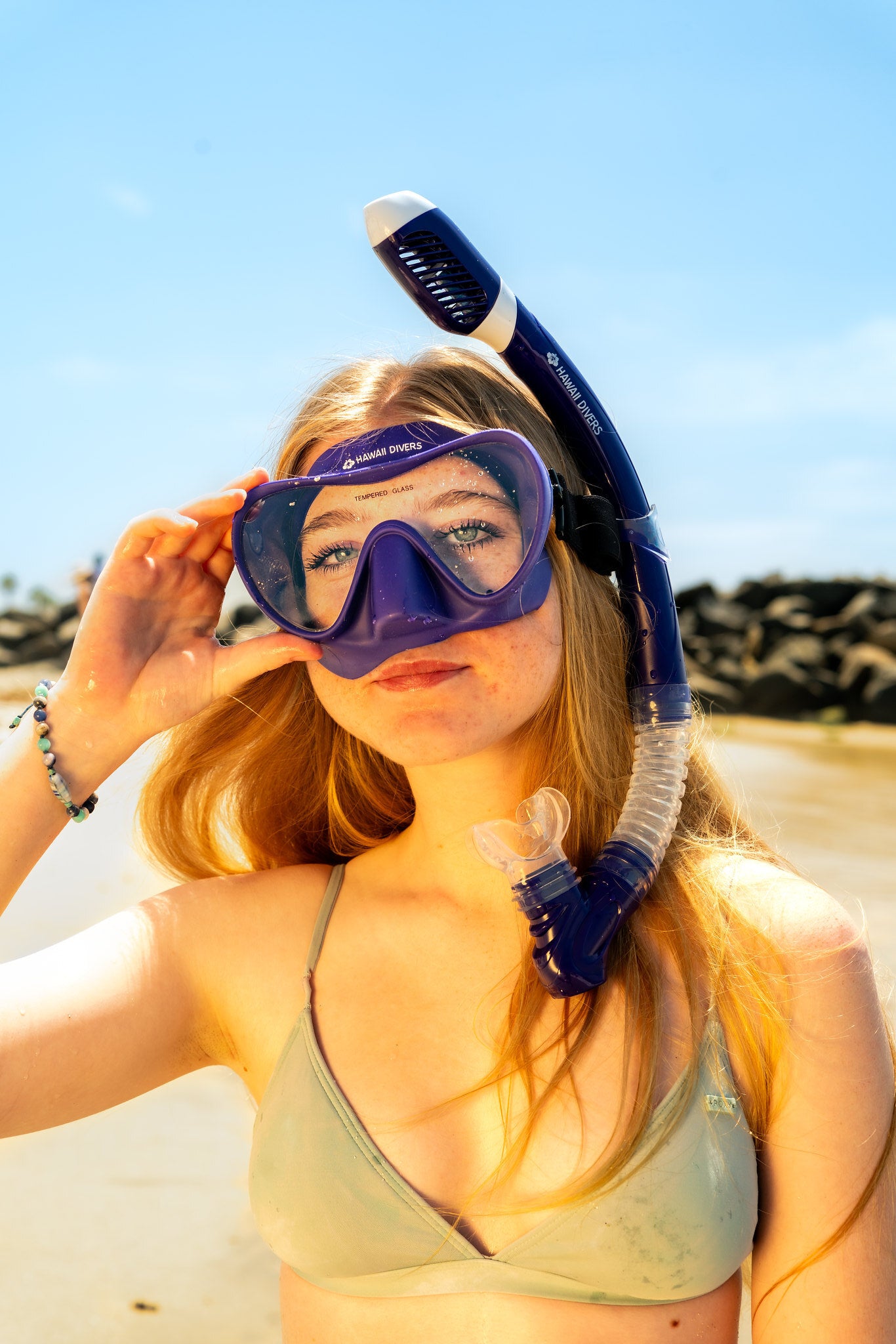 Hawaii Divers Deep Sea Adult Snorkel Mask – Green/Black