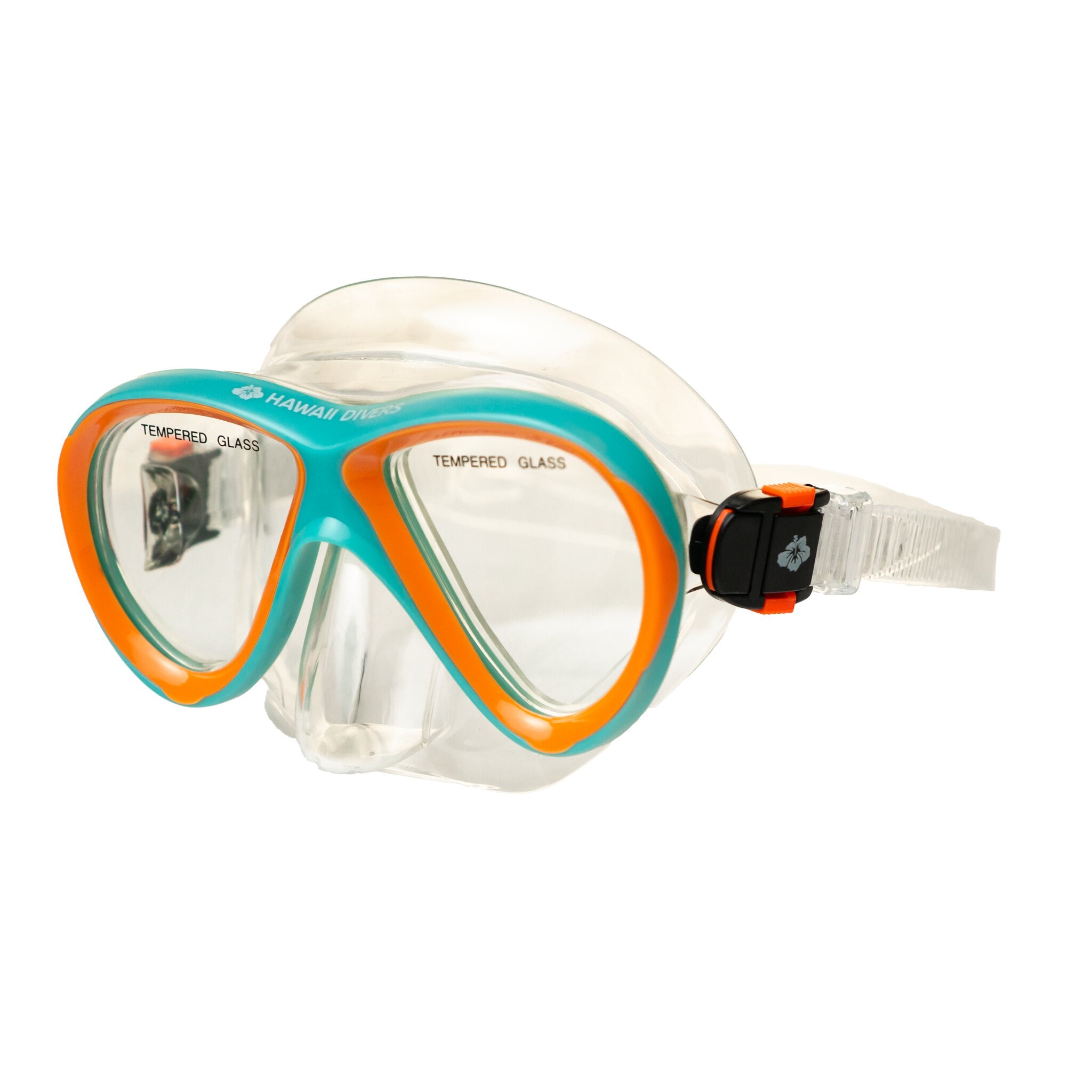 Hawaii Divers Guppy Kids Snorkel Mask – Teal/Orange (Ages 4+)