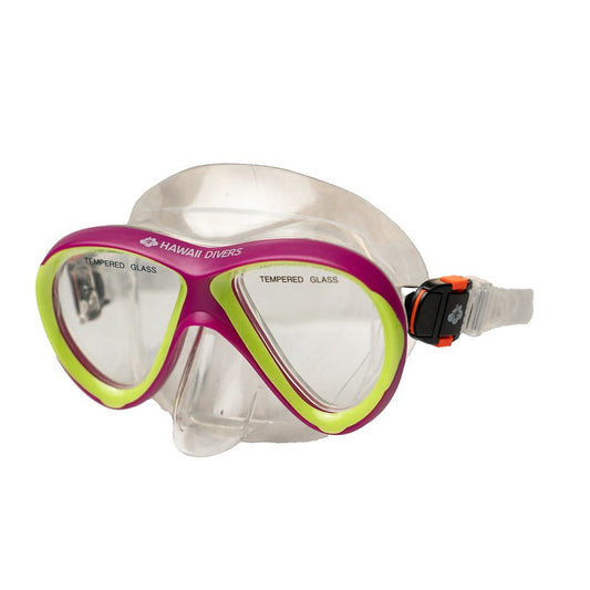 Hawaii Divers Guppy Kids Snorkel Mask – Pink/Bright Yellow (Ages 4+)