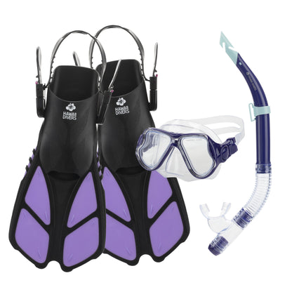 Hawaii Divers Beluga Jr Snorkel Set – Purple (Ages 8+) Size SM