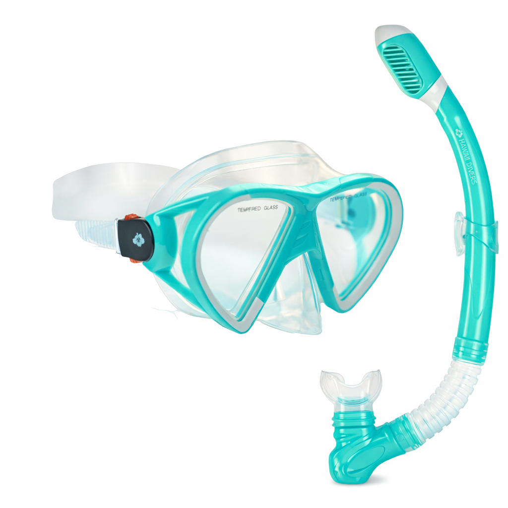 Hawaii Divers Leilani Snorkel Set – Turquoise (Adult S/M)