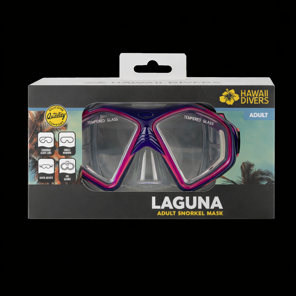 Hawaii Divers Laguna Adult Snorkel Mask - Pink/Purple