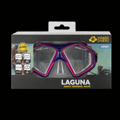Hawaii Divers Laguna Adult Snorkel Mask - Pink/Purple