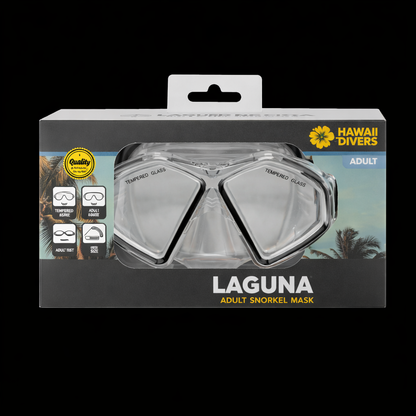 Hawaii Divers Laguna Adult Snorkel Mask - Clear/Black