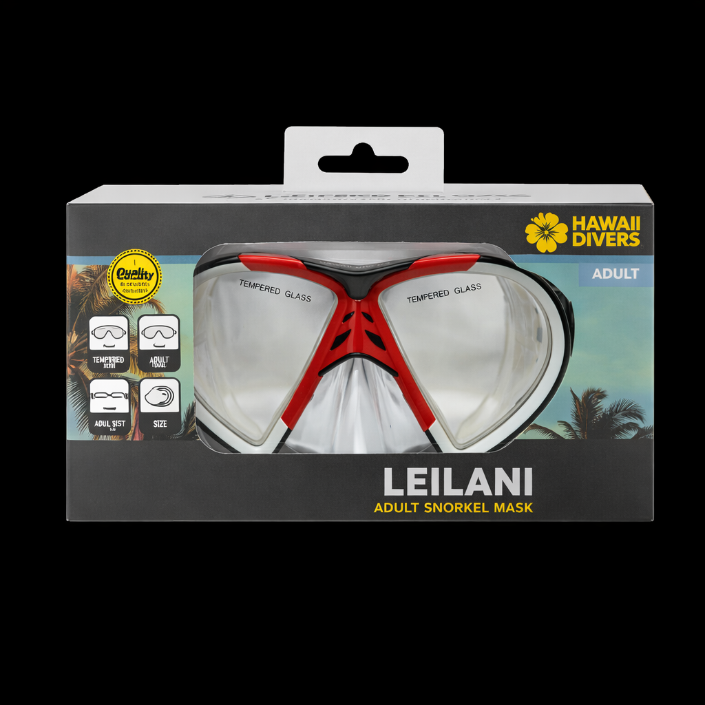 Hawaii Divers Leilani Adult Snorkel Mask - Black/Red