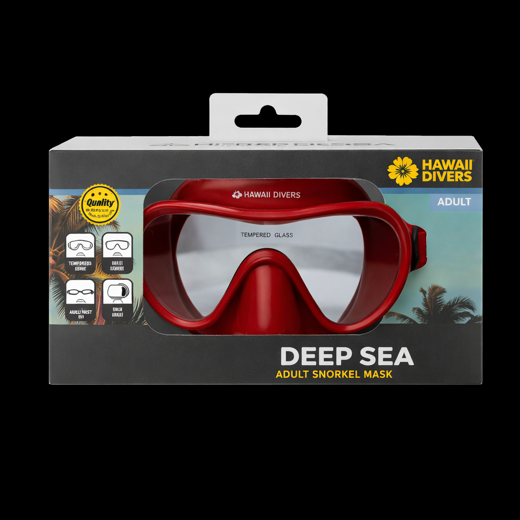 Hawaii Divers Deep Sea Adult Snorkel Mask – Red