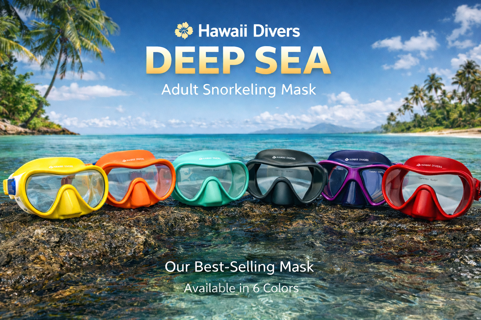 Hawaii Divers Deep Sea Adult Snorkel Mask – Red