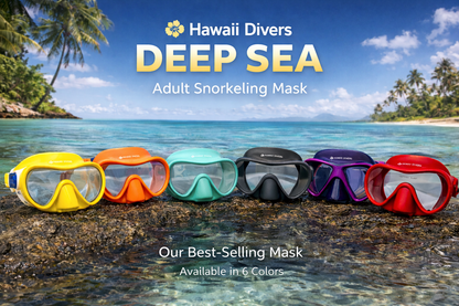 Hawaii Divers Deep Sea Adult Snorkel Set – Teal/Black -  Size Large/XL