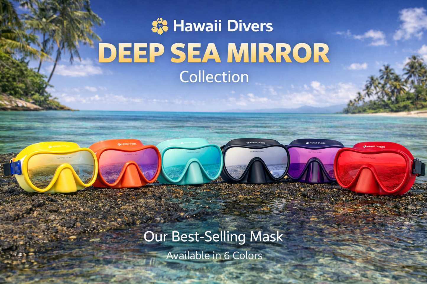 Hawaii Divers Deep Sea Mirrored Adult Mask – Red/Black