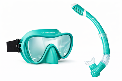 Hawaii Divers Deep Sea Adult Snorkel Set – Teal/Black -  Size Large/XL