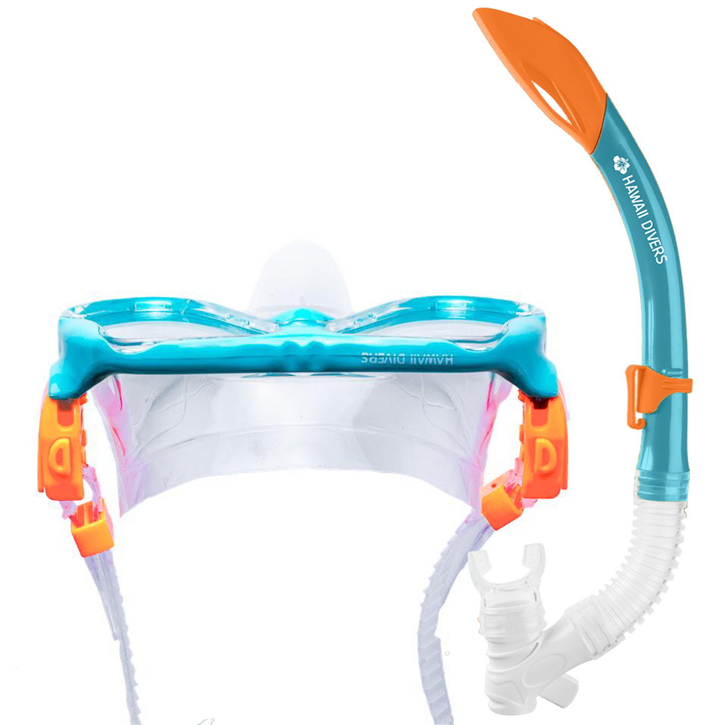 Hawaii- Divers Turtle Snorkel Combo - Turquoise/Orange (ages 4+)