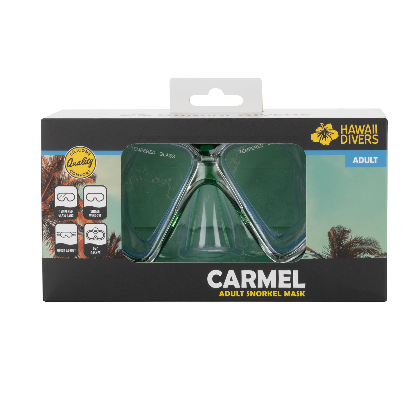 Hawaii Divers Carmel Adult Snorkel Mask - Purple/Black