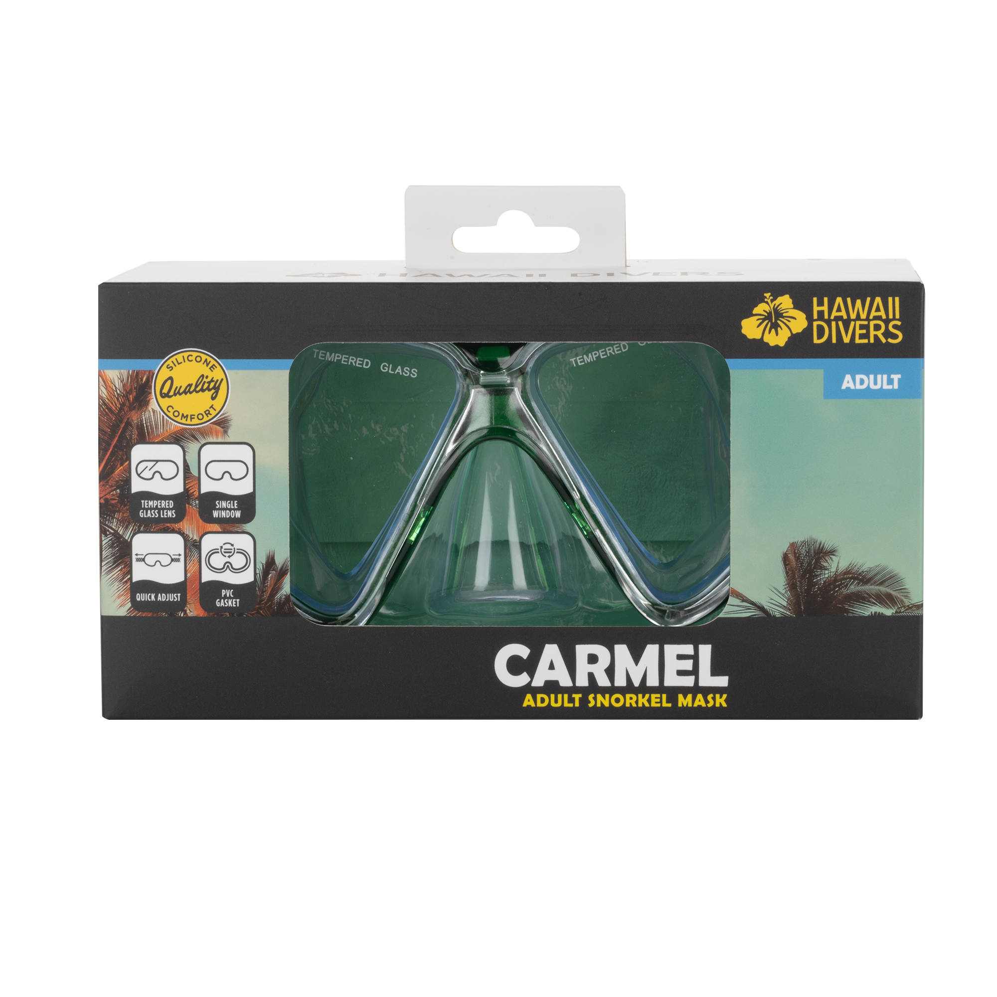 Hawaii Divers Carmel Adult Snorkel Mask - White/Black