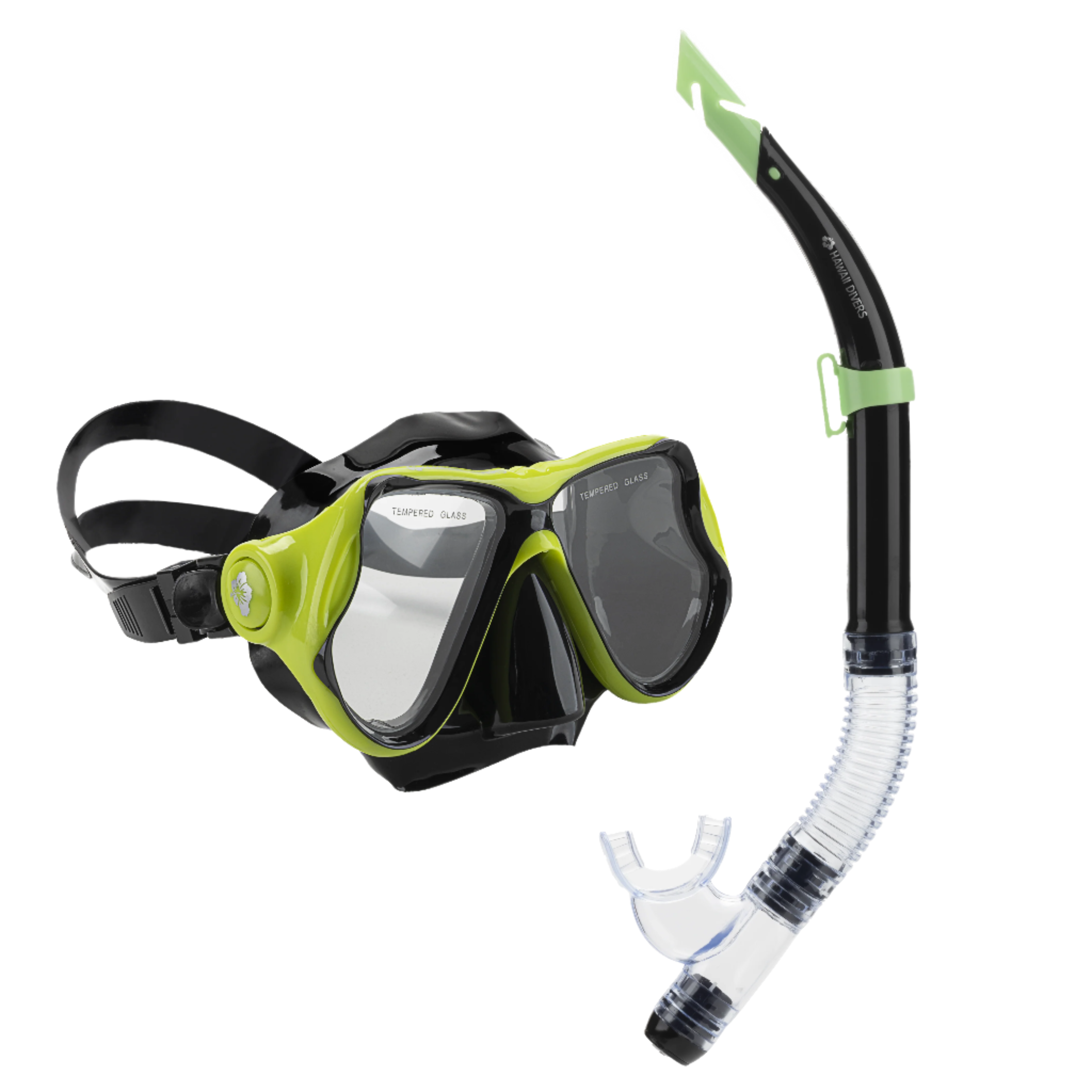 Hawaii Divers Manta Ray Adult Snorkel Combo – Yellow/Black