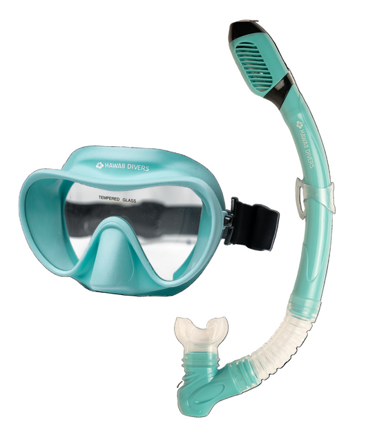 Hawaii Divers Deep Sea Adult Snorkel Set – Teal/Black -  Size S/M