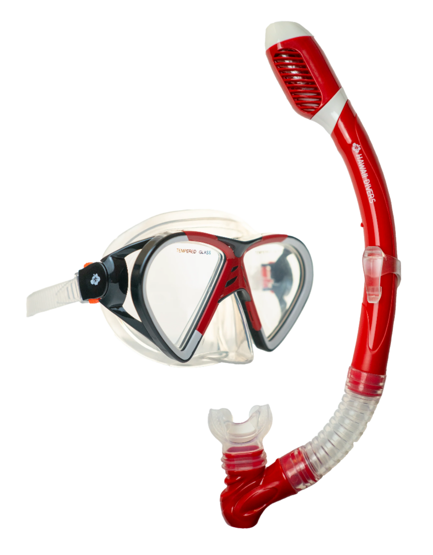 Hawaii Divers Leilani Snorkel Combo – Black/Red (Adult)