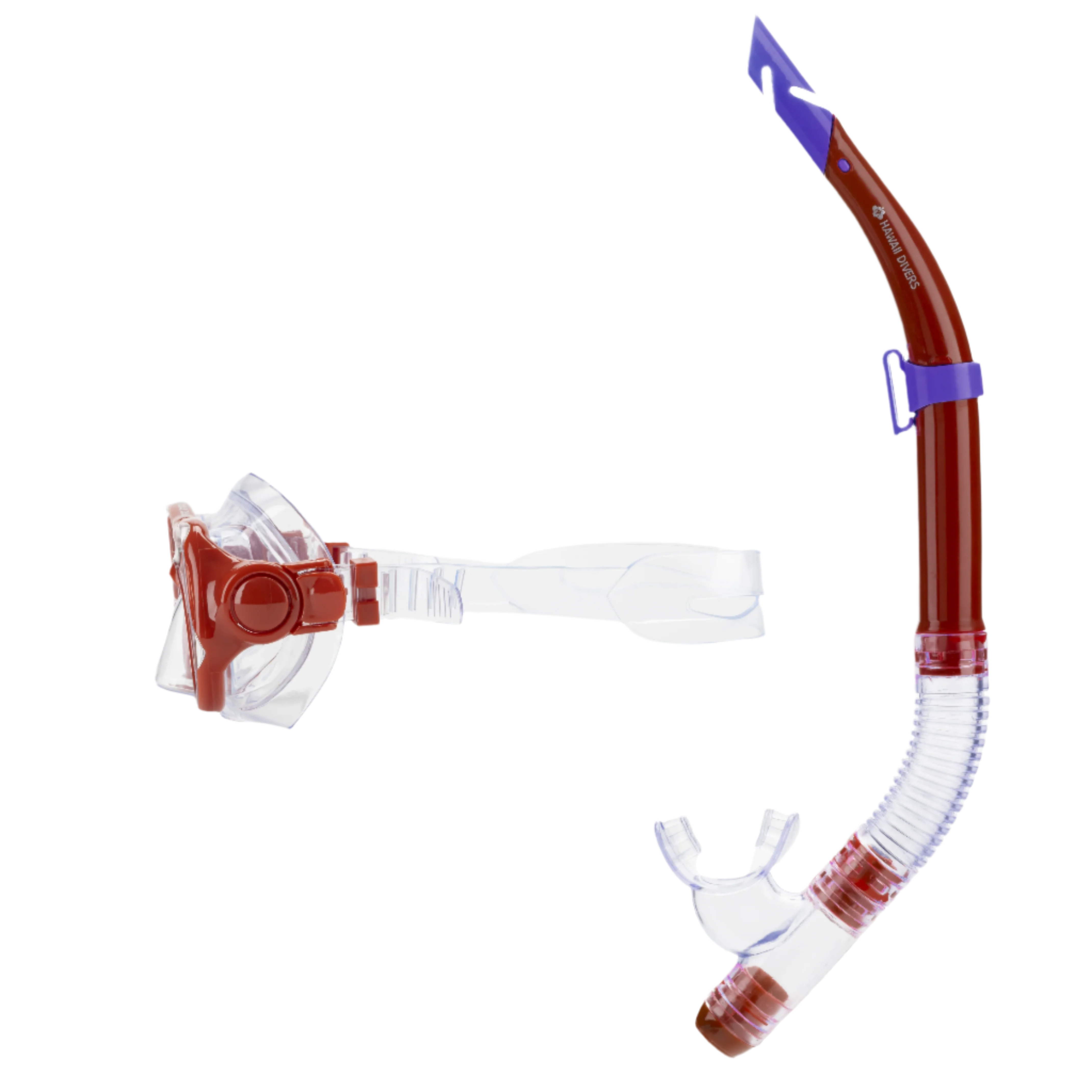 Hawaii Divers Manta Ray Adult Snorkel Combo – Red